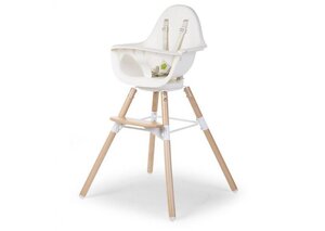 Childhome Evolu One.80° Chair 2in1 with bumper, Natural White - Bugaboo