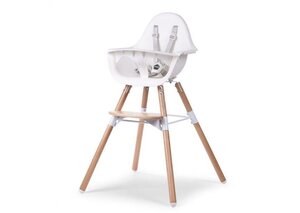 Childhome Evolu 2 chair 2in1 with bumper, White - Peg-Perego