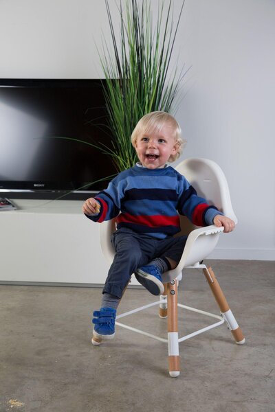 Childhome Evolu 2 chair 2in1 with bumper, White - Childhome