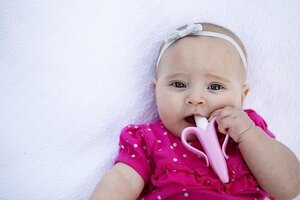 Baby Banana dantų šepetėlis Pink   - Nordbaby