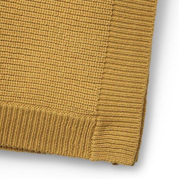 Elodie Details Wool Knitted Blanket- Gold One Size Mustard - Elodie Details