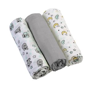 BabyOno muslin diapers super soft 3 pcs Grey - BabyOno