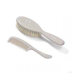 BabyOno 568/03 Hairbrush and comb, natural bristle Grey - BabyOno