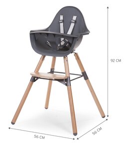 Childhome Evolu 2 söögitool 2in1 turvakaarega, Natural Anthracite - Joie