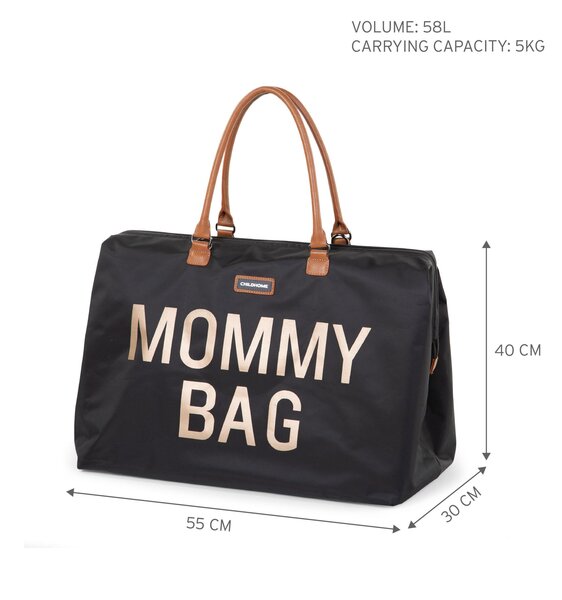 Childhome mommy bag big Black/Gold - Childhome