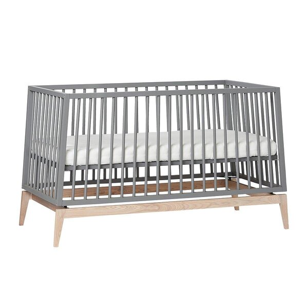 Leander Luna baby cot, 140x70cm, Grey/Oak  - Leander