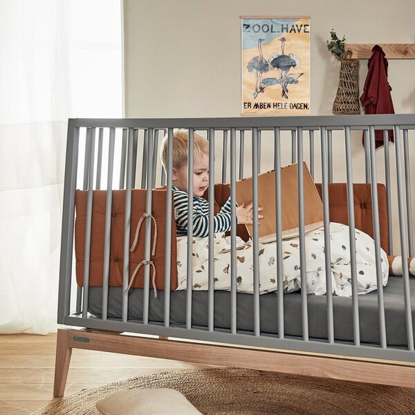 Leander Luna baby cot, 140x70cm, Grey/Oak  - Leander