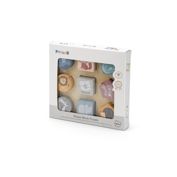 PolarB Shape Block Puzzle - Wild Animals - PolarB