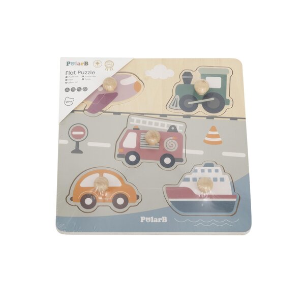 PolarB Flat Puzzle -Transportation Multicolor - PolarB
