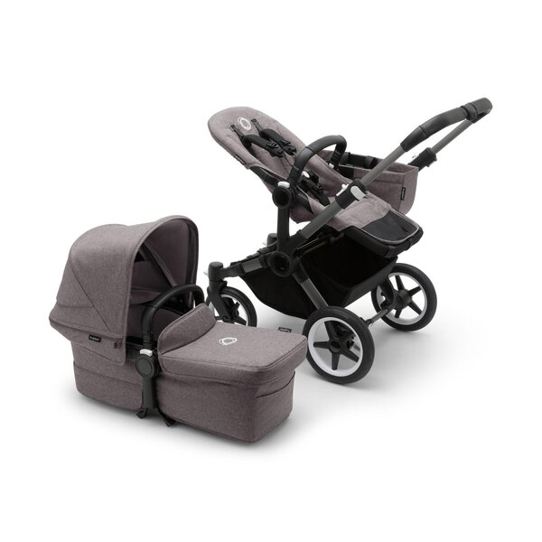 Bugaboo Donkey 5 Duo 2in1 ratu komplekts Graphite/Grey Melange, Grey Melange - Bugaboo