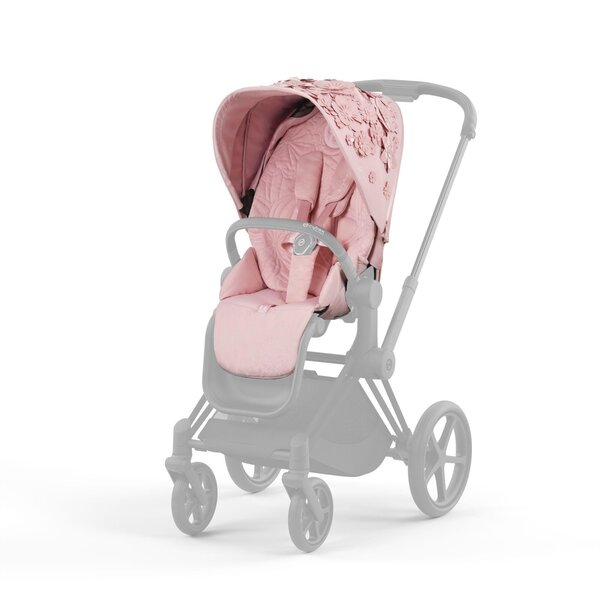 Cybex Priam V4 kомплект коляски Simply Flowers Pale Blush V4, Matt black - Cybex