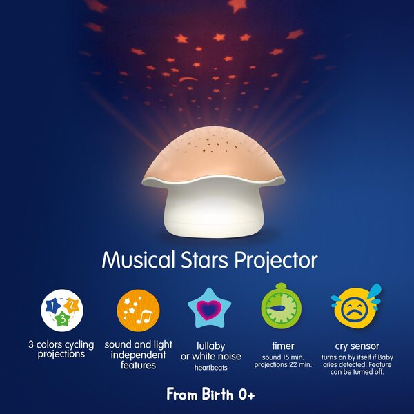 Pabobo Mushroom stars projector Pink - Pabobo