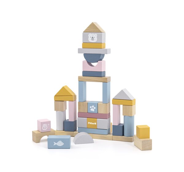 PolarB Wooden Blocks - 60pcs - PolarB