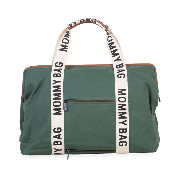 Childhome Mommy Bag suur tarvikute kott Signature Canvas green - Childhome