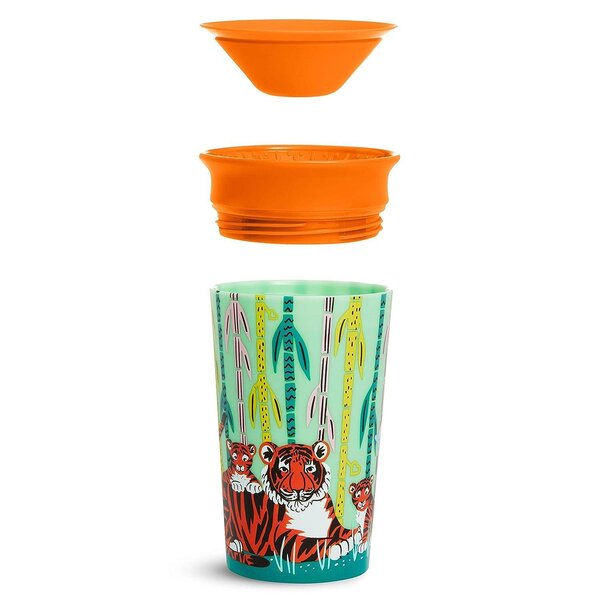 Munchkin Sippy Cup 2pk 266ml Wildlove Miracle 360  Rhino/Tiger - Munchkin