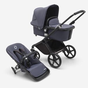 Bugaboo Fox Cub 2in1 ratu komplekts Black/Stormy Blue - Bugaboo