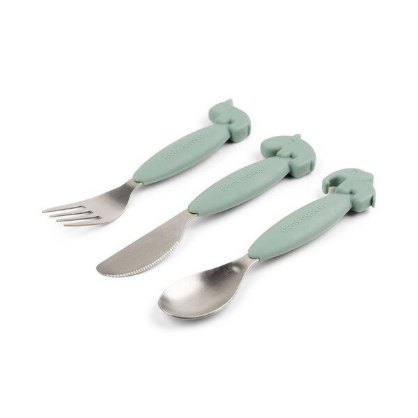 Done by Deer Easy-grip cutlery set Deer friends Green - Done by Deer
