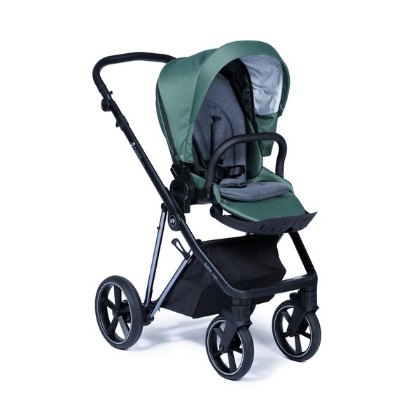 Nordbaby Active Lux ratu komplekts Jungle Green, hromēts rāmis - Nordbaby