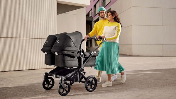 Bugaboo Donkey 5 Twin 2in1 web set Black/Grey Melange, Grey Melange - Bugaboo