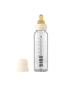 Bibs glass feeding bottle 225ml, Ivory - Bibs