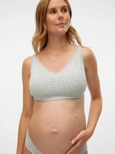 Mamalicious Mlmilu feed me bra 2f M/L Light Grey Melange - Mamalicious