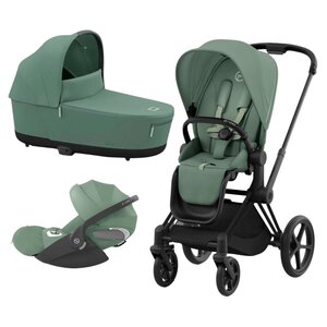 Cybex Priam V4 vankrikomplekt 2in1 Leaf Green, Matt Black, Cloud T car seat Plus Leaf Green - Cybex