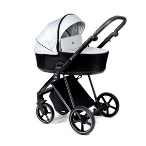 Nordbaby Active Lux stroller set Black & White, Chrome Black frame - Nordbaby