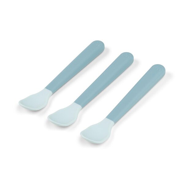 Done by Deer Foodie easy-grip baby spoon 3-pack Blue - Done by Deer