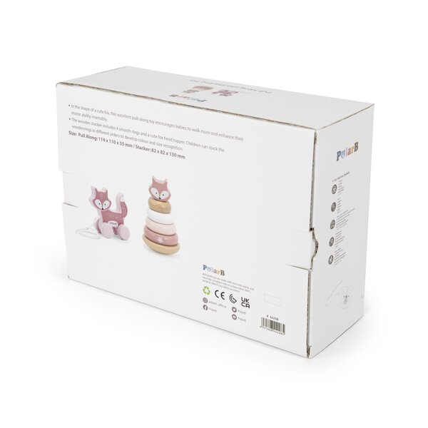 PolarB деревянная игрушка Pull Along and Stacking Set - Fox - PolarB
