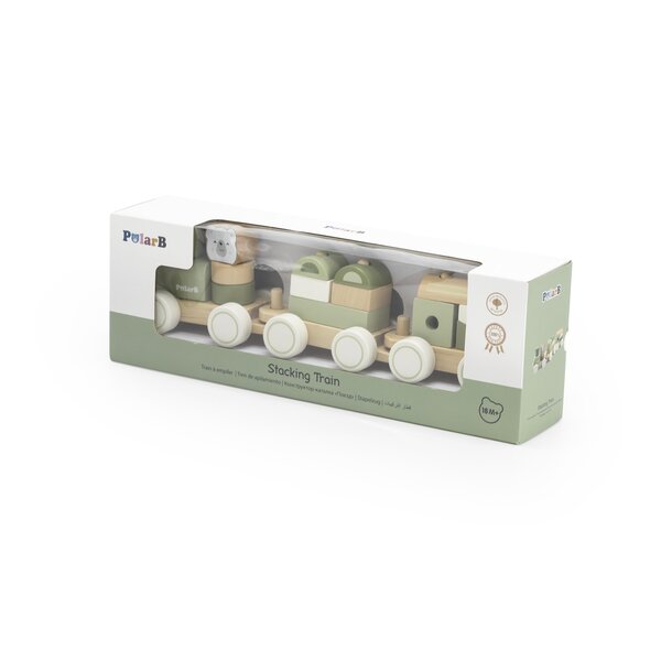 PolarB деревянная игрушка Stacking Train - Green - PolarB