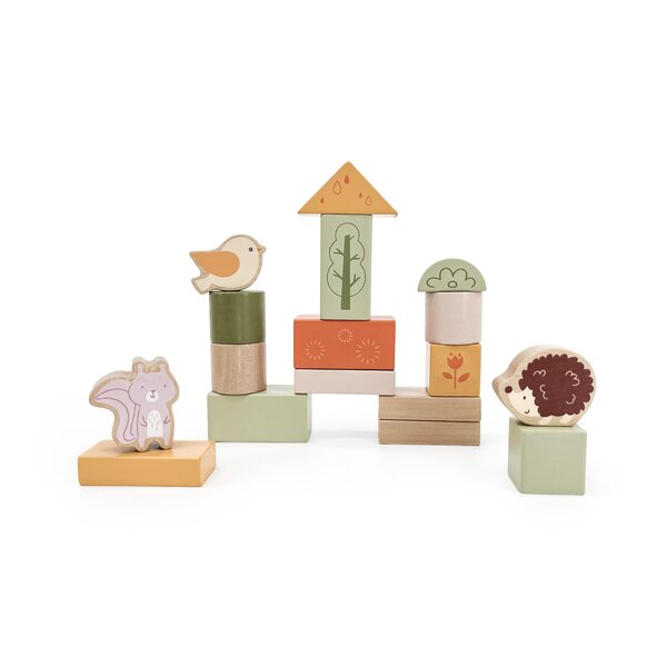 PolarB Wooden Blocks (50 pcs) - Green Forest - PolarB