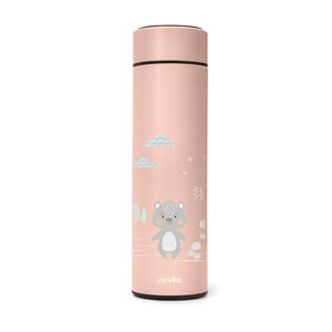 Nuvita Stainless steel thermal bottle with LED thermometer 500ml, English Rose - Nuvita