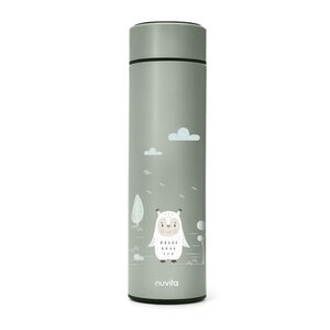 Nuvita Stainless steel thermal bottle with LED thermometer 500ml, Sage Green - Done by Deer