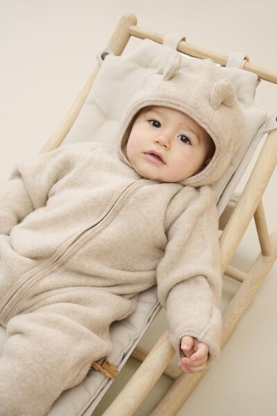 Huttelihutt Pram Suit Ears Wool Fleece - Huttelihutt