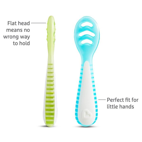 Munchkin 3pk Gentle Dip Self-feeding Utensil Blue/Green - Munchkin