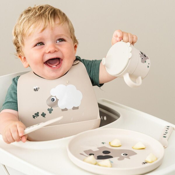 Done by Deer silicone bib Sheepy Sand - Done by Deer