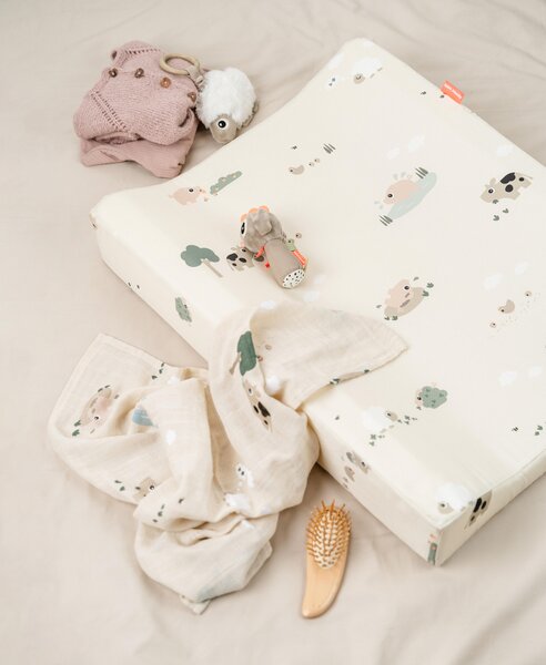 Done by Deer burp cloth 2-pack Tiny farm Sand - Done by Deer