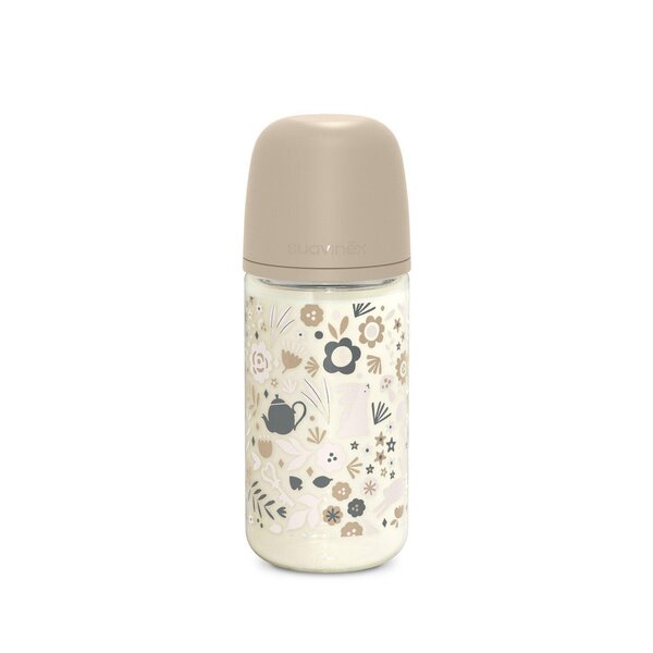 Suavinex klaasist lutipudel 240ml Wonderland, Beige - Suavinex