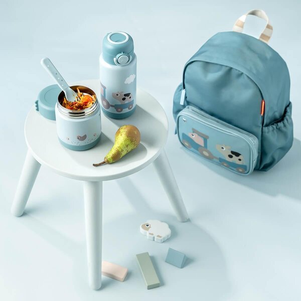 Done by Deer Insulated food jar Tiny farm Blue 300 ml - Done by Deer