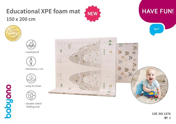 BabyOno educational XPE foam mat 150x200cm - BabyOno
