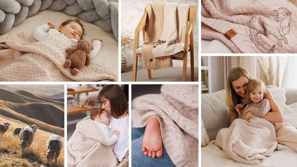 BabyOno merinovillast tekk 75x100cm, Beige - BabyOno