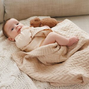 BabyOno Merino wool blanket 75x100cm, Beige - BabyOno