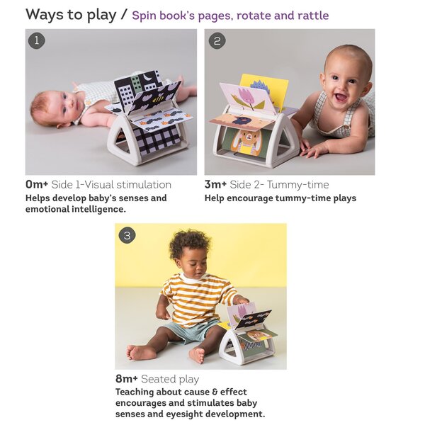 Taf Toys aktiivsuskeskus Tummy Time Spinning Book - Taf Toys