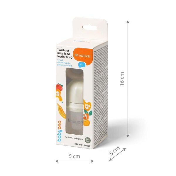 BabyOno Twist-out baby food feeder Dino Beige - BabyOno