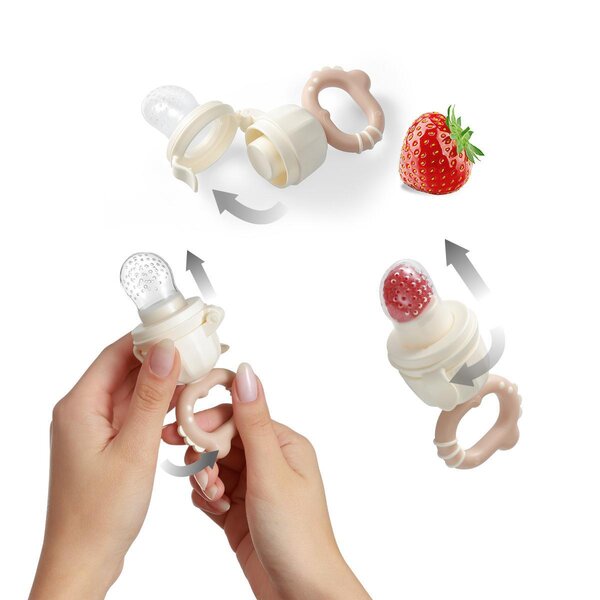 BabyOno Twist-out baby food feeder Dino Beige - BabyOno