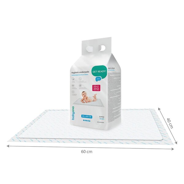 BabyOno  Underpads 40x60cm 20 pcs + 2 pcs for free - BabyOno