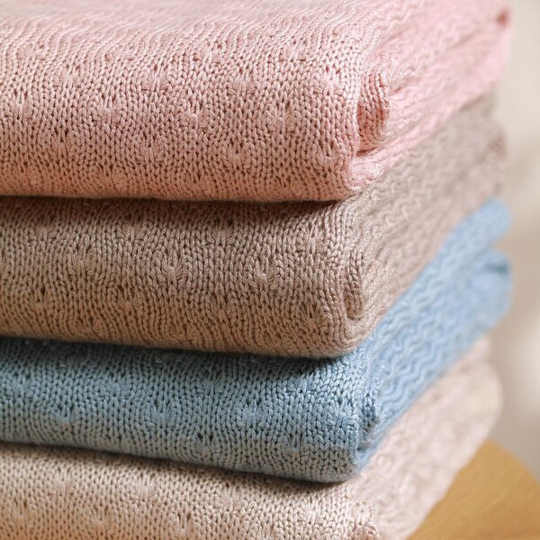 BabyOno Bamboo knitted blanket 75x100cm, Blue - BabyOno