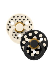 Bibs colour soother Polkadot Ivory/Black - Bibs