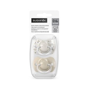 Suavinex sümmeetriline lutt 2tk, (0-6kuud) Birdies Beige - Suavinex