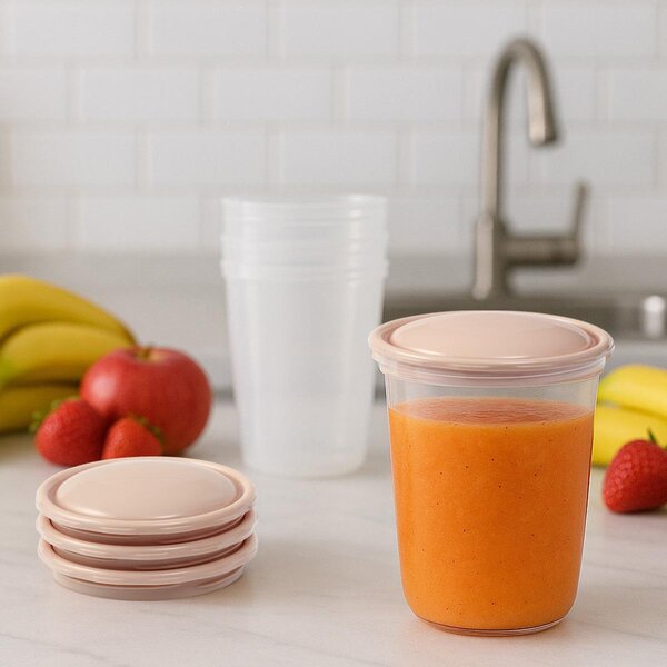 BabyOno beebitoidu säilitusnõud 4tk, Beige - BabyOno